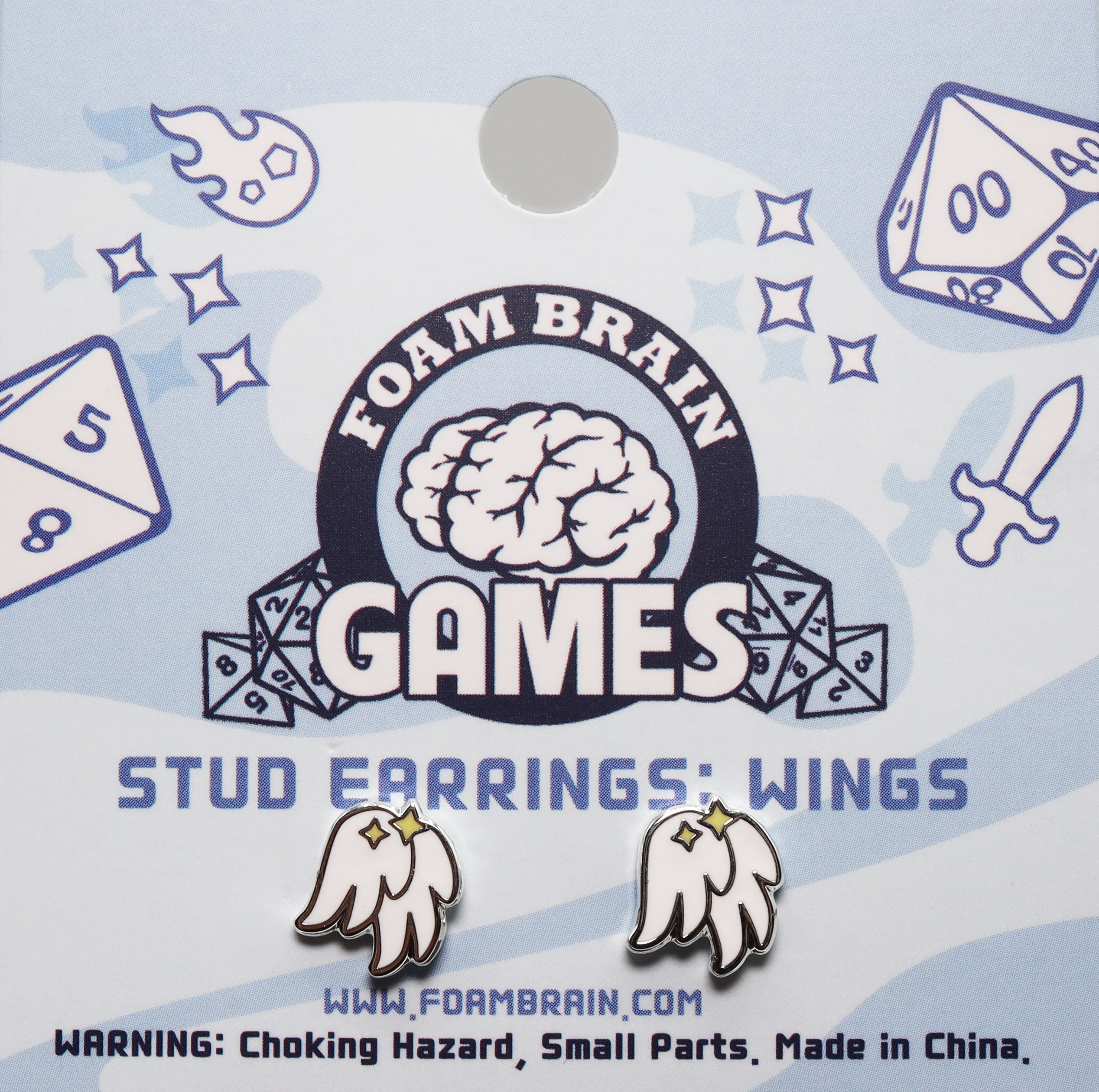 Stud Earrings: Wings  Foam Brain Games | D20 Games