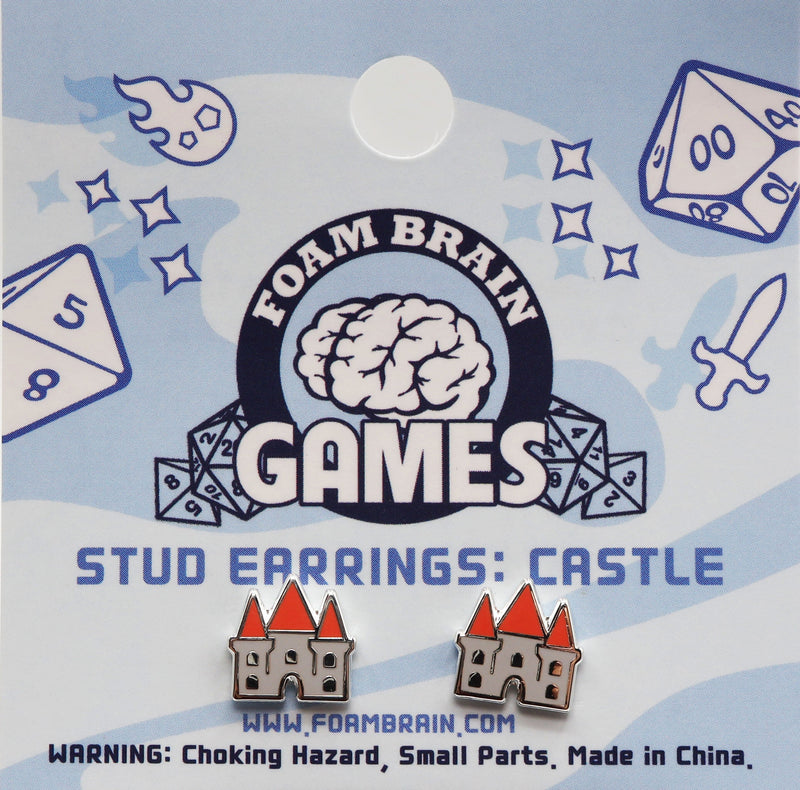 Stud Earrings: Castle  Foam Brain Games