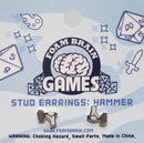 Stud Earrings: Hammer  Foam Brain Games