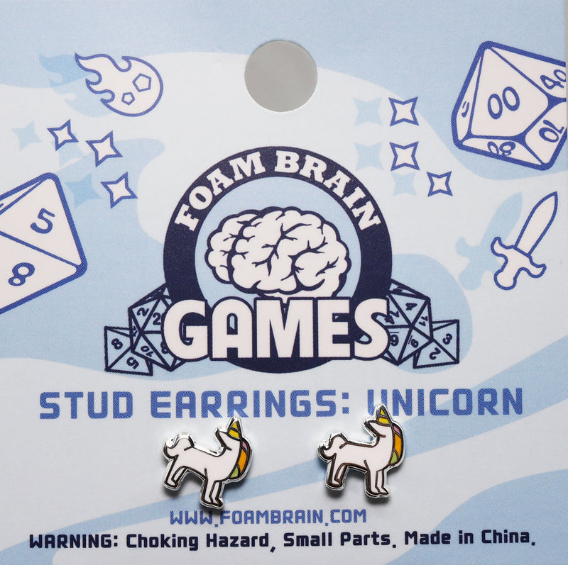 Stud Earrings: Unicorn  Foam Brain Games