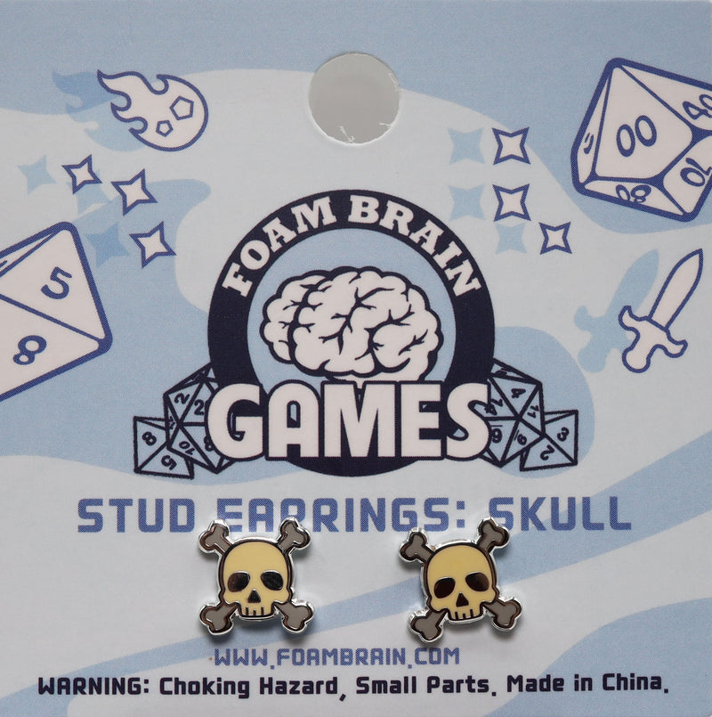 Stud Earrings: Skull  Foam Brain Games