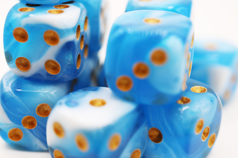 Cirrus Glitter - 12 piece Pip D6's Plastic Dice Foam Brain Games