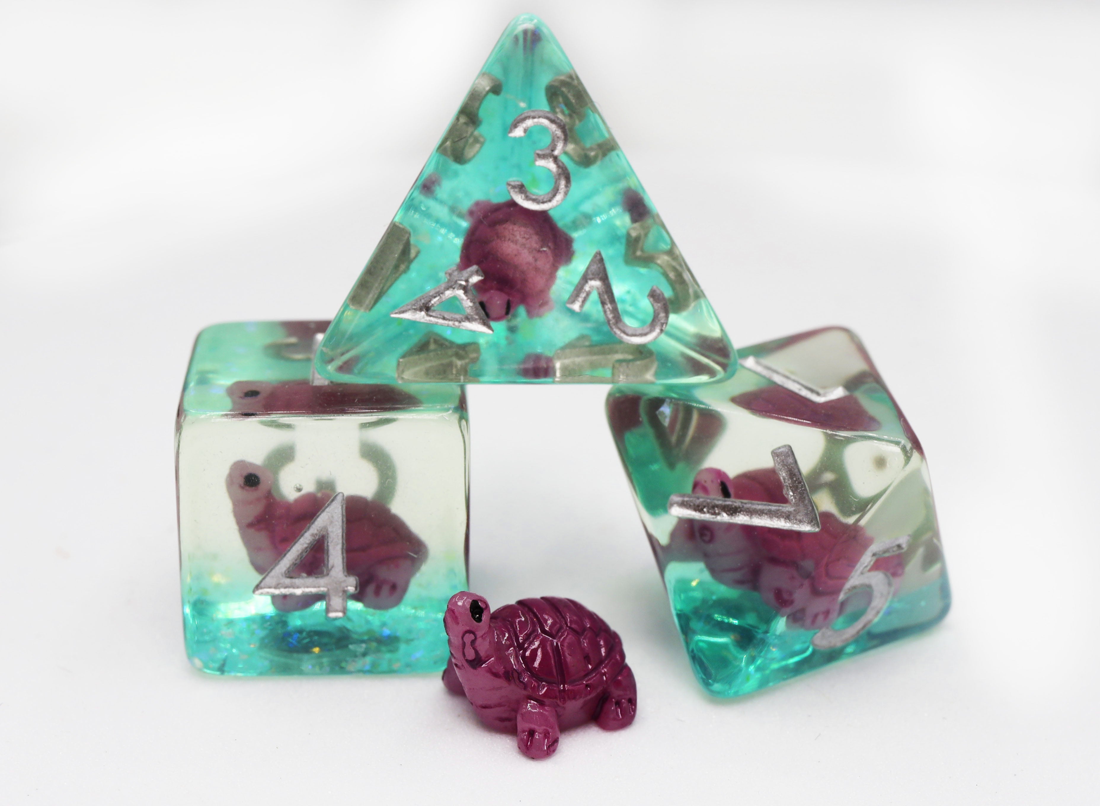 Gummy Turtle RPG Dice Set Plastic Dice Foam Brain Games | D20 Games