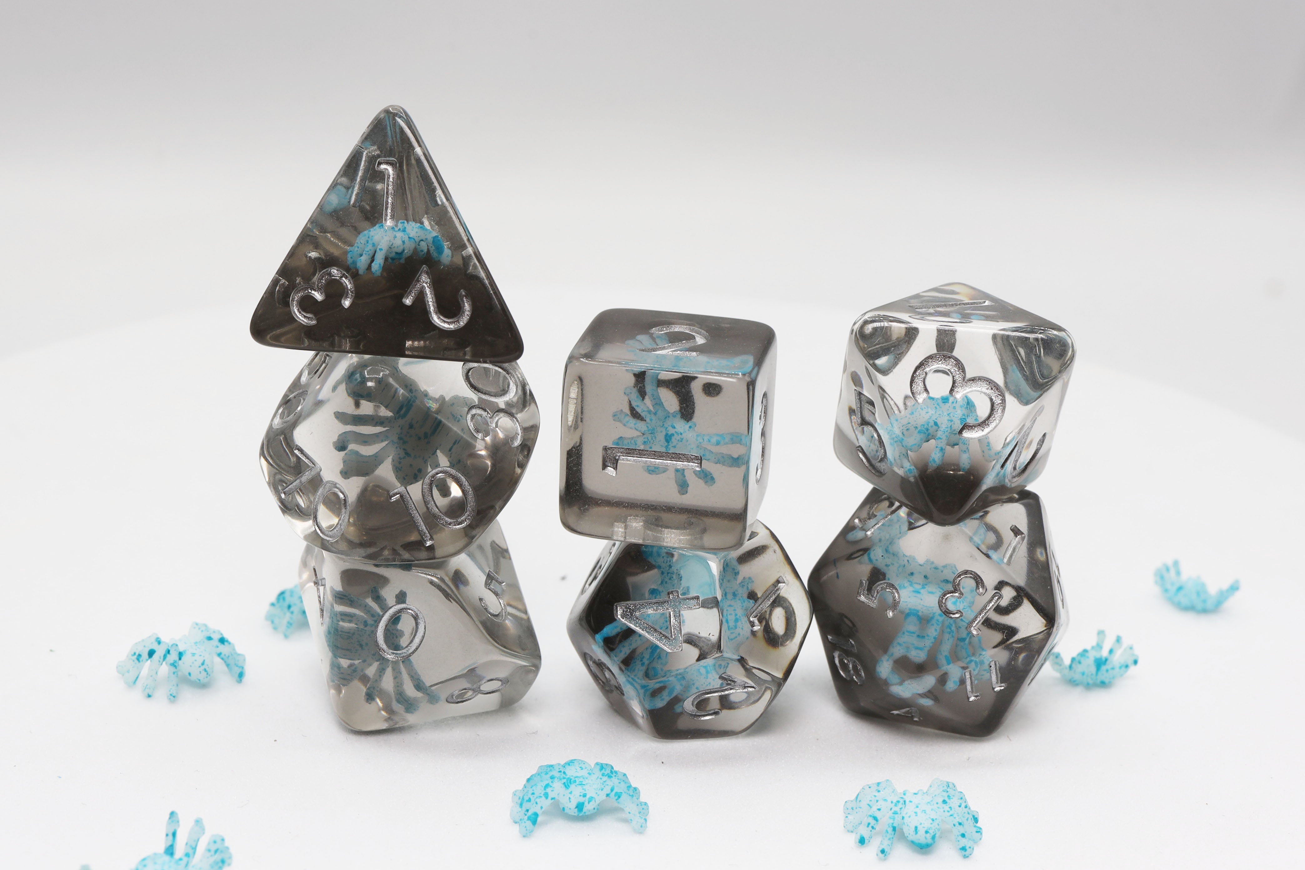 Water Spider RPG Dice Set Plastic Dice Foam Brain Games | D20 Games