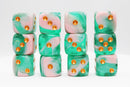 Glow Wyrm Glitter - 12 piece Pip D6's Plastic Dice Foam Brain Games