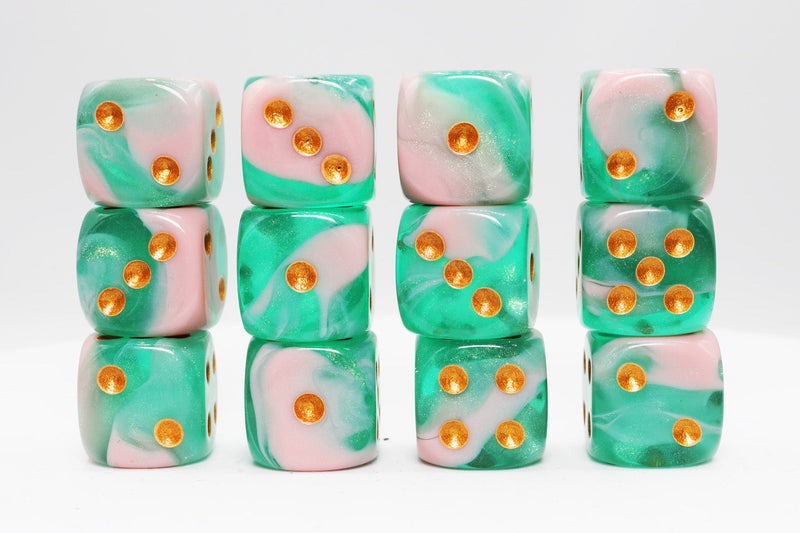 Glow Wyrm Glitter - 12 piece Pip D6's Plastic Dice Foam Brain Games