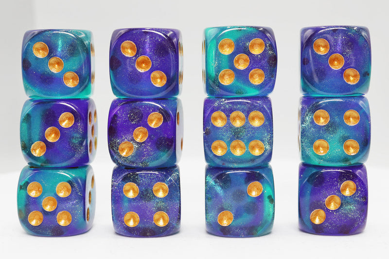Hocus-Pocus Glitter - 12 piece Pip D6's Plastic Dice Foam Brain Games