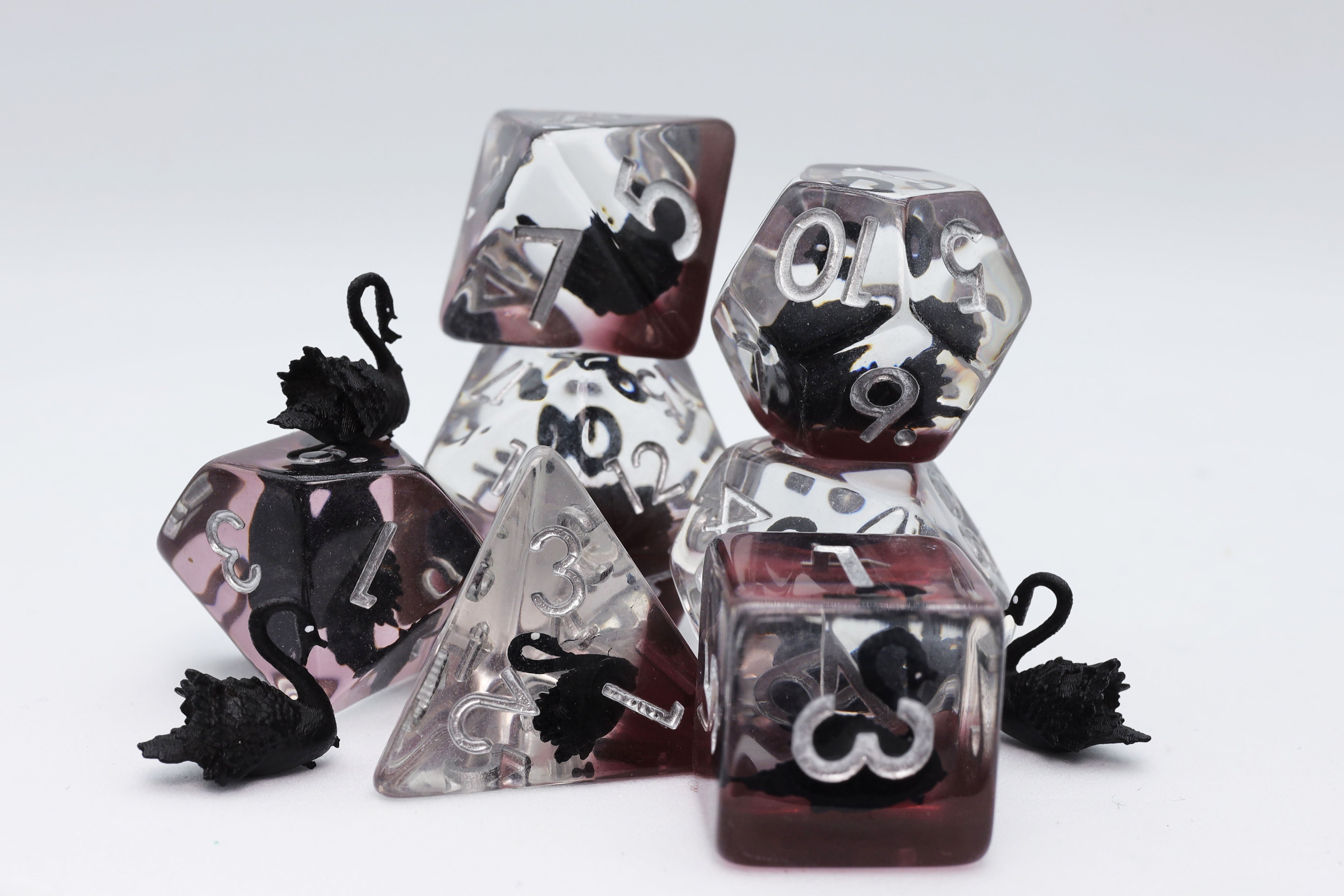 Black Swan RPG Dice Set Plastic Dice Foam Brain Games | D20 Games