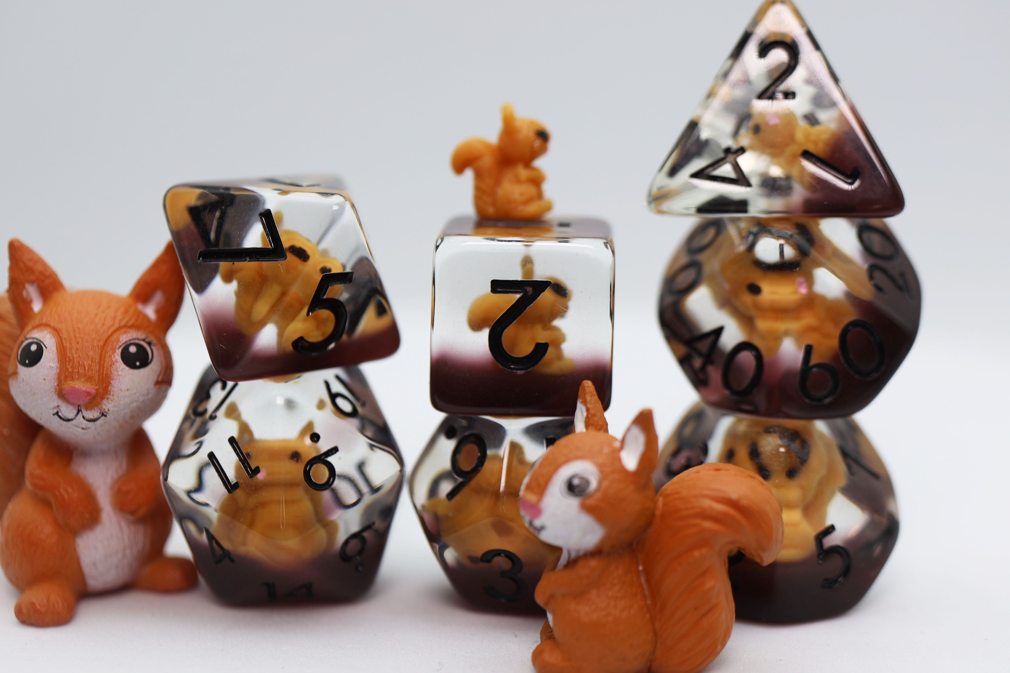 Squirrel RPG Dice Set Plastic Dice Foam Brain Games | D20 Games