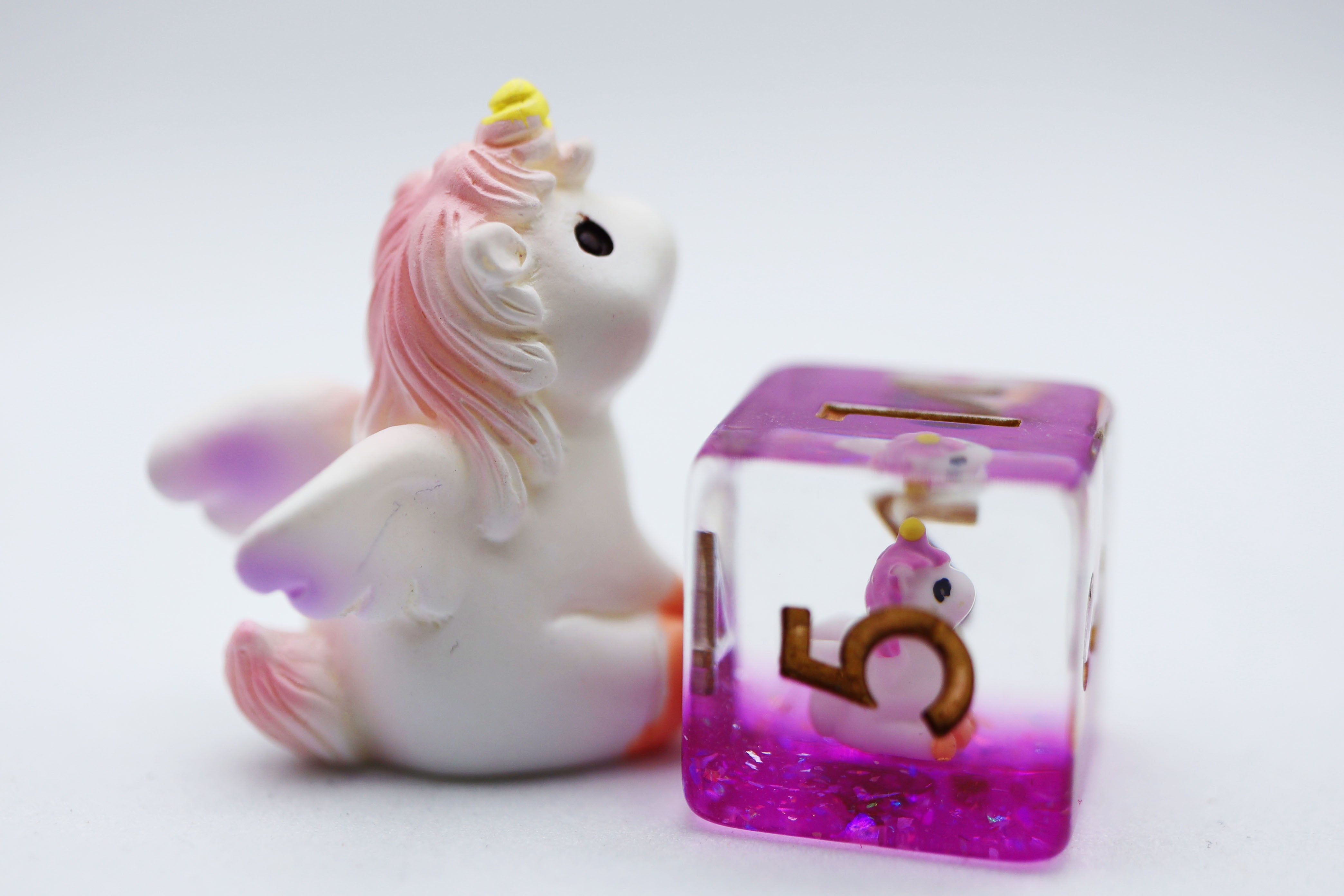 Mystic Unicorn RPG Dice Set Plastic Dice Foam Brain Games | D20 Games