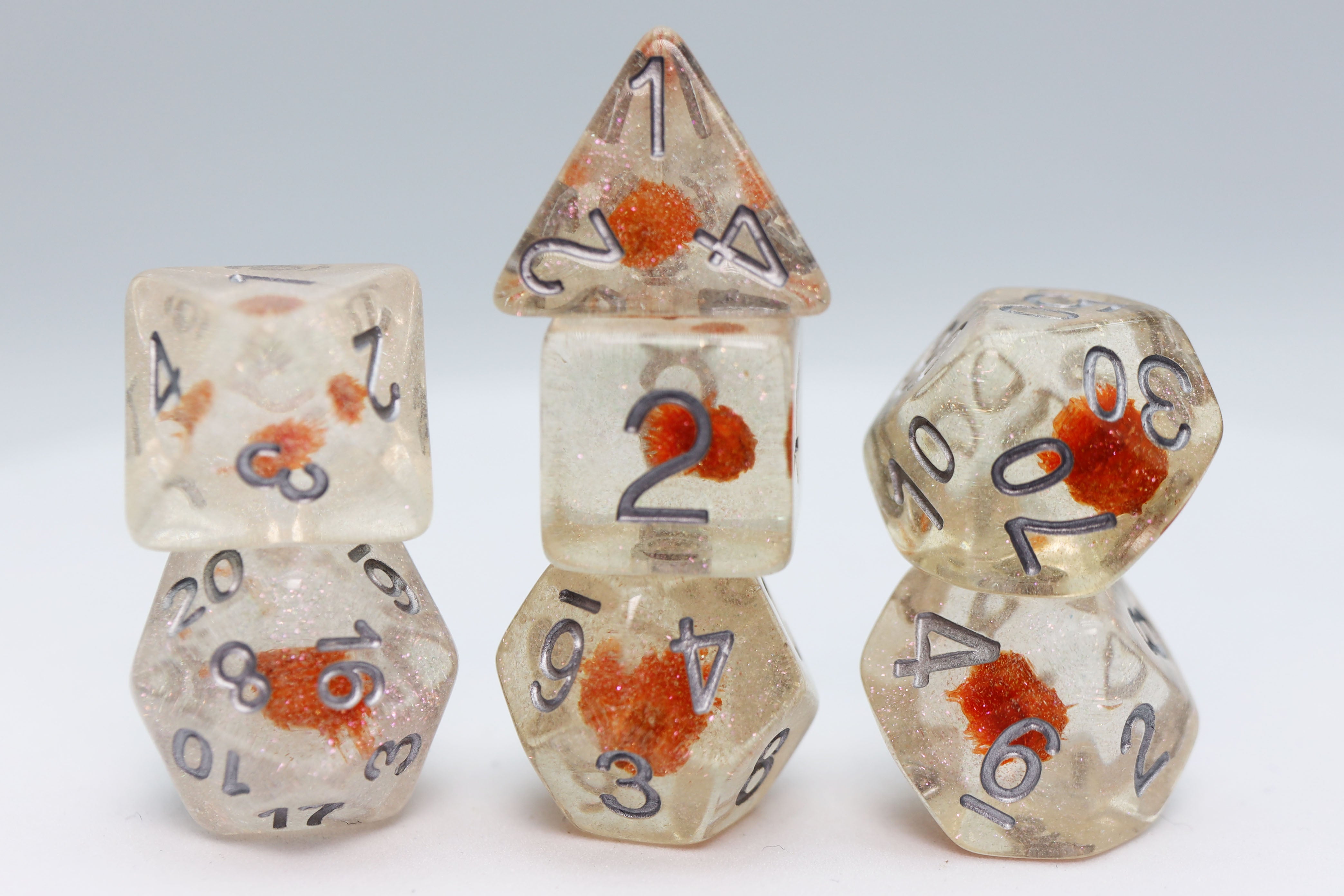 Frost-Covered Flowers RPG Dice Set Plastic Dice Foam Brain Games | D20 Games