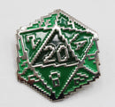 Green 8 Bit D20 Enamel Pin Enamel Pin Foam Brain Games