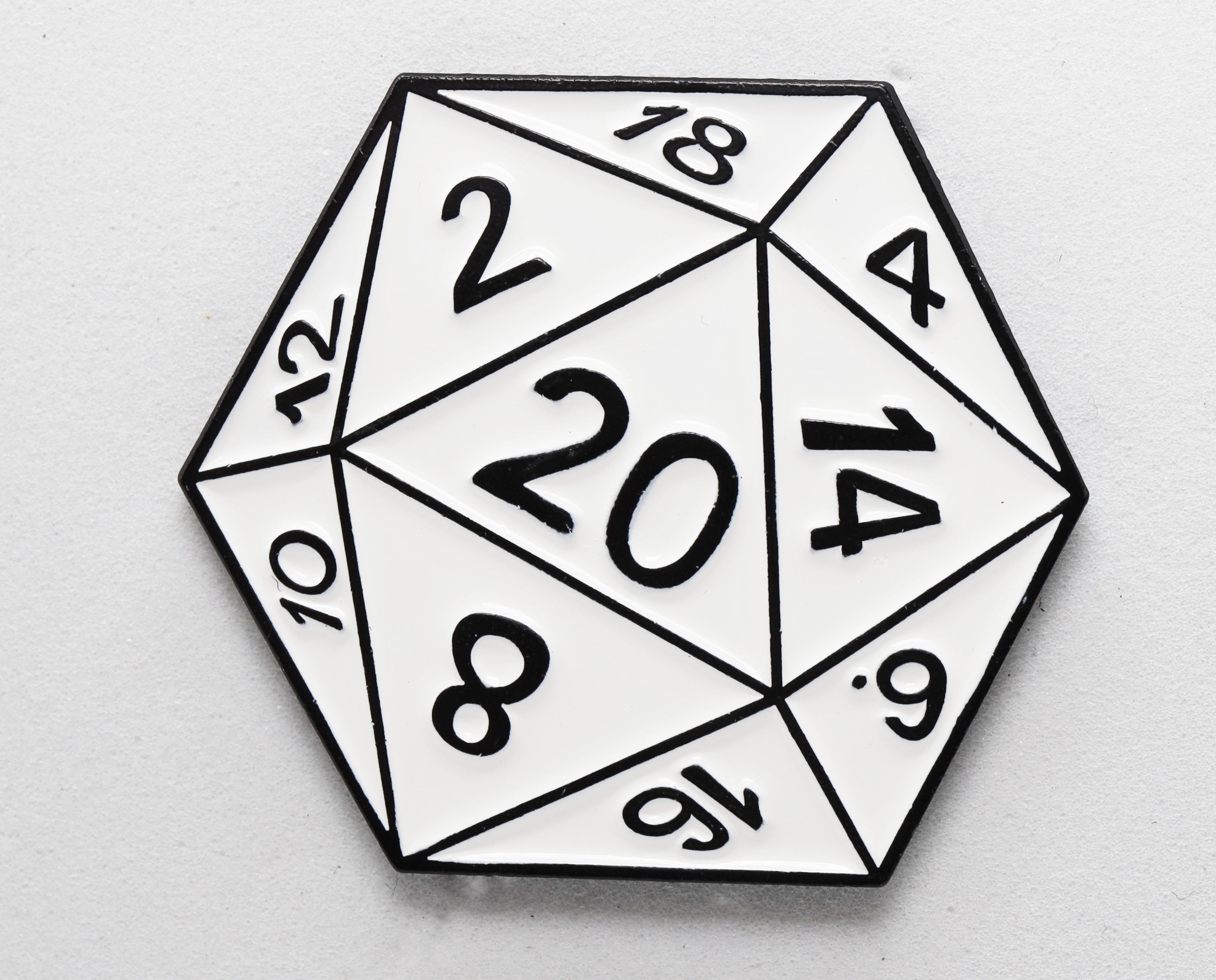 Shadow Variant D20 Enamel Pin: Black Enamel Pin Foam Brain Games | D20 Games