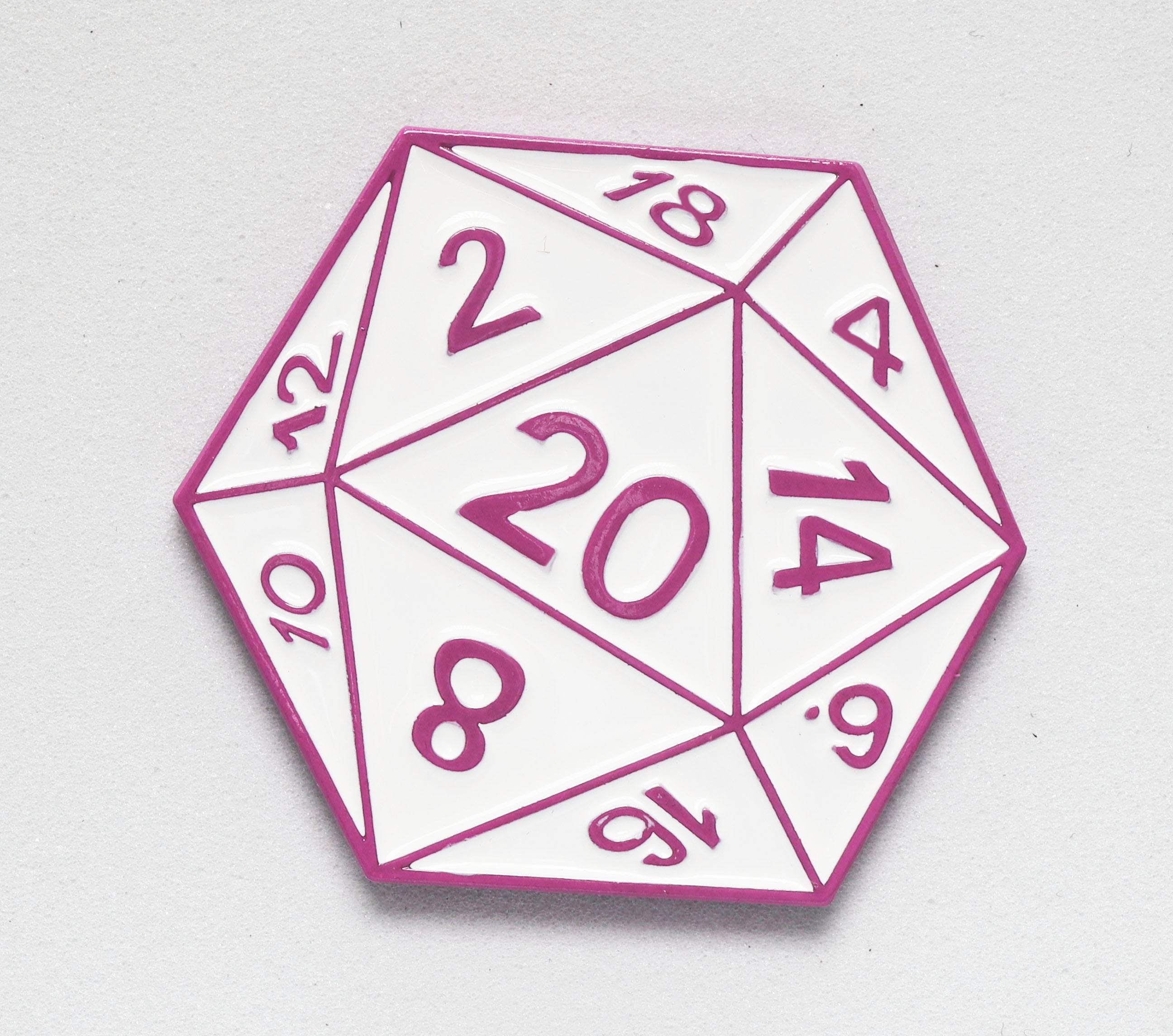 Shadow Variant D20 Enamel Pin: Pink Enamel Pin Foam Brain Games | D20 Games