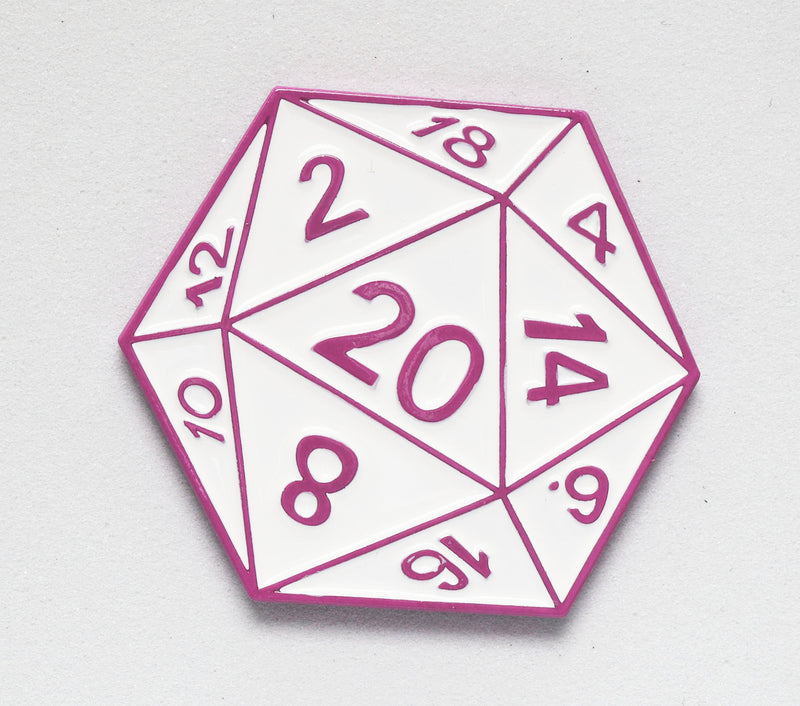 Shadow Variant D20 Enamel Pin: Pink Enamel Pin Foam Brain Games