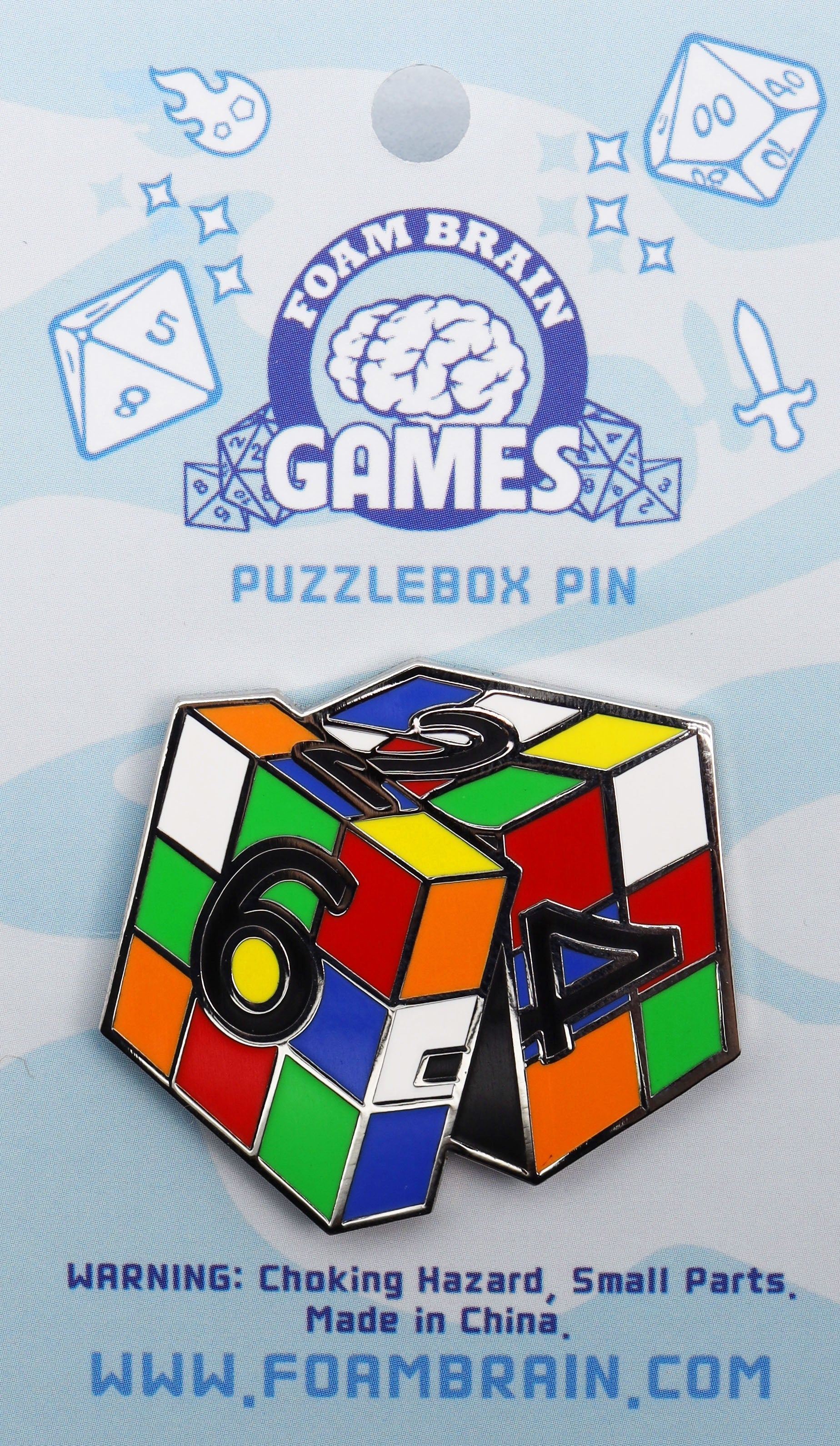 Puzzlebox Pin Enamel Pin Foam Brain Games | D20 Games