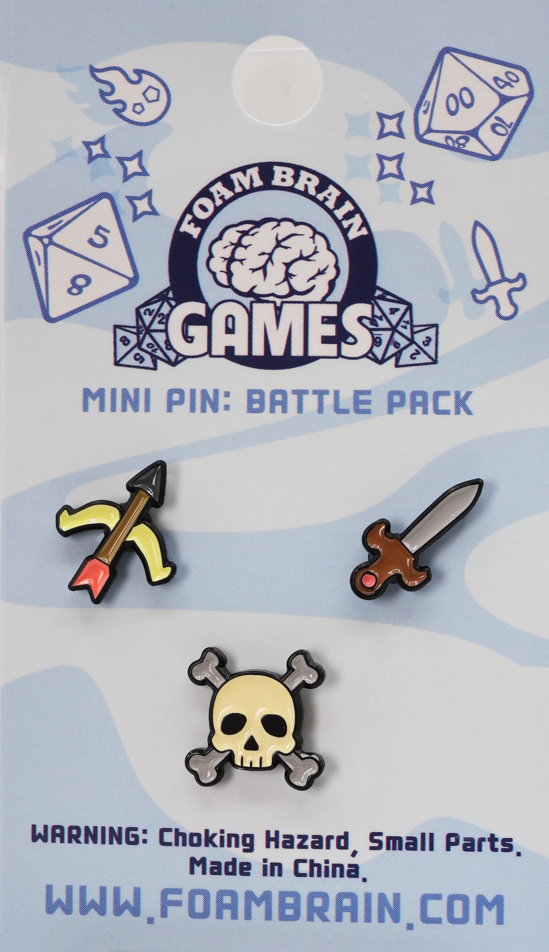 Mini Pins: Battle Pack Enamel Pin Foam Brain Games | D20 Games
