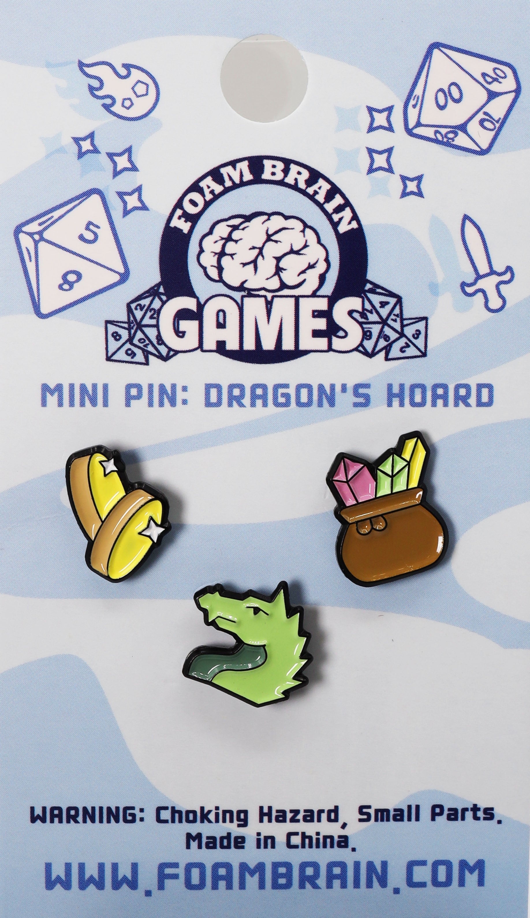 Mini Pins: Dragon's Hoard Enamel Pin Foam Brain Games | D20 Games