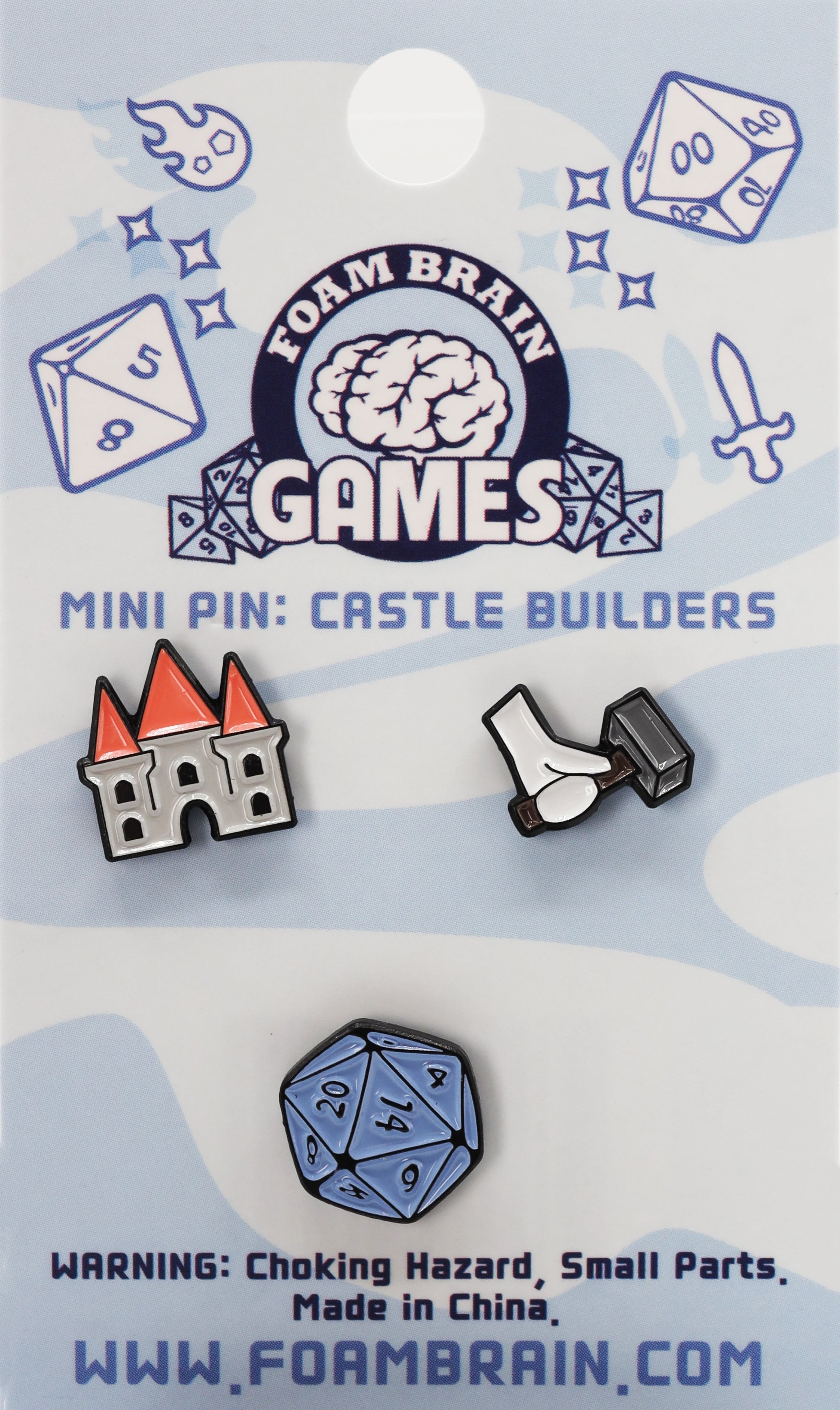 Mini Pins: Castle Builders Enamel Pin Foam Brain Games | D20 Games