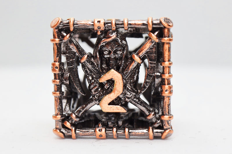 Grim Scythe Copper RPG Metal Dice Set Metal Dice Foam Brain Games