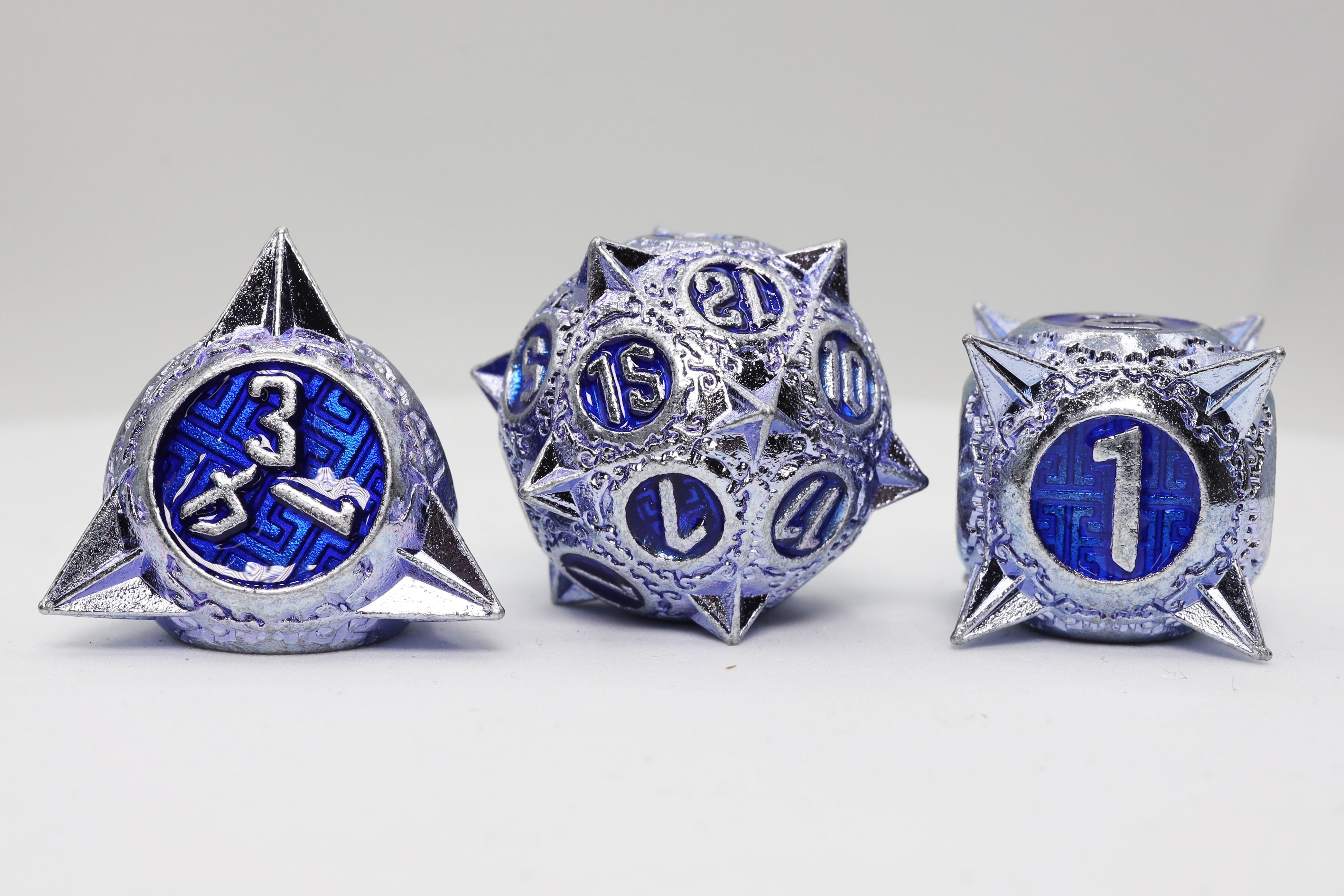 Meteor Storm: Peculiar Purple RPG Metal Dice Set Metal Dice Foam Brain Games | D20 Games