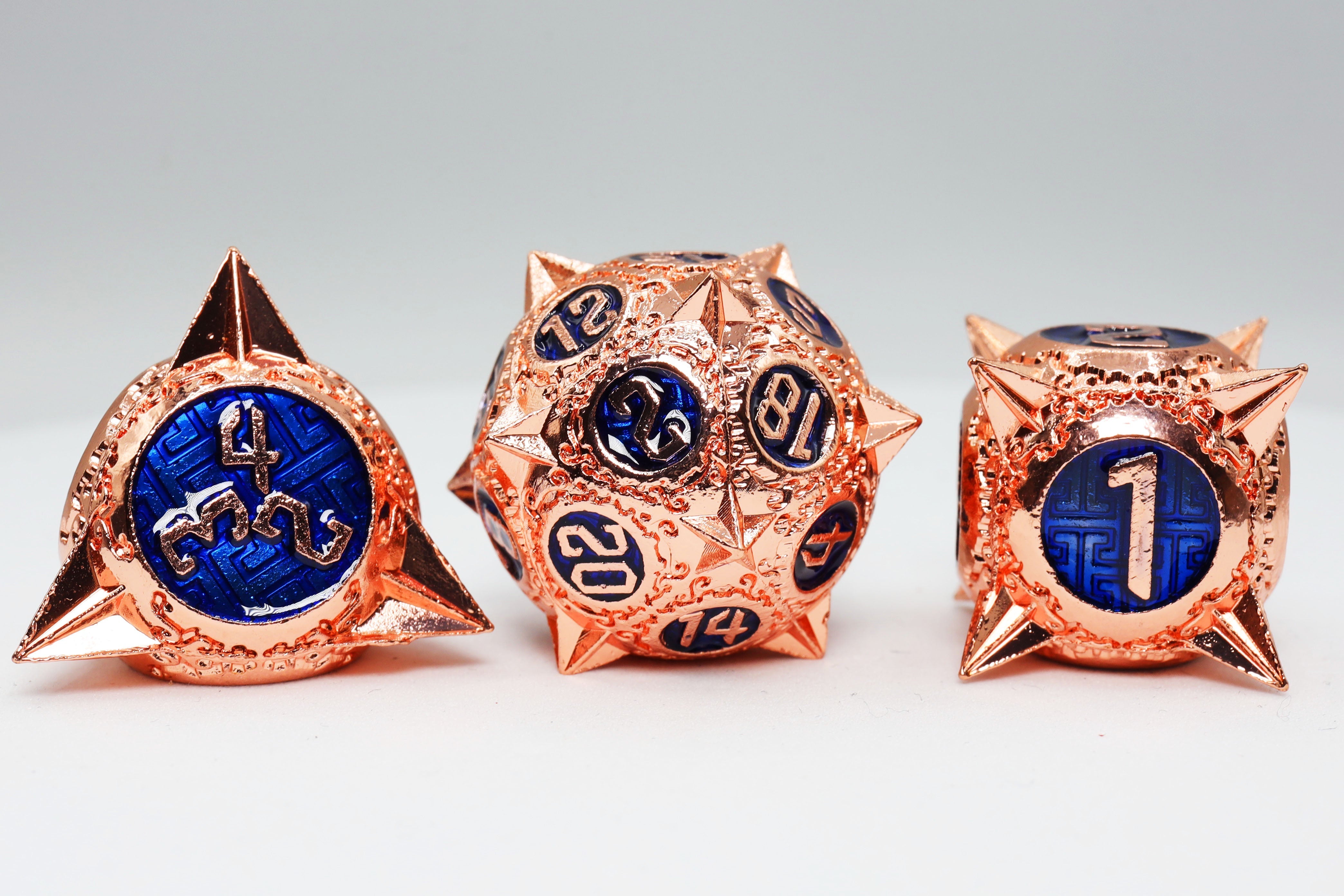 Meteor Storm: Copper-Lit Space RPG Metal Dice Set Metal Dice Foam Brain Games | D20 Games