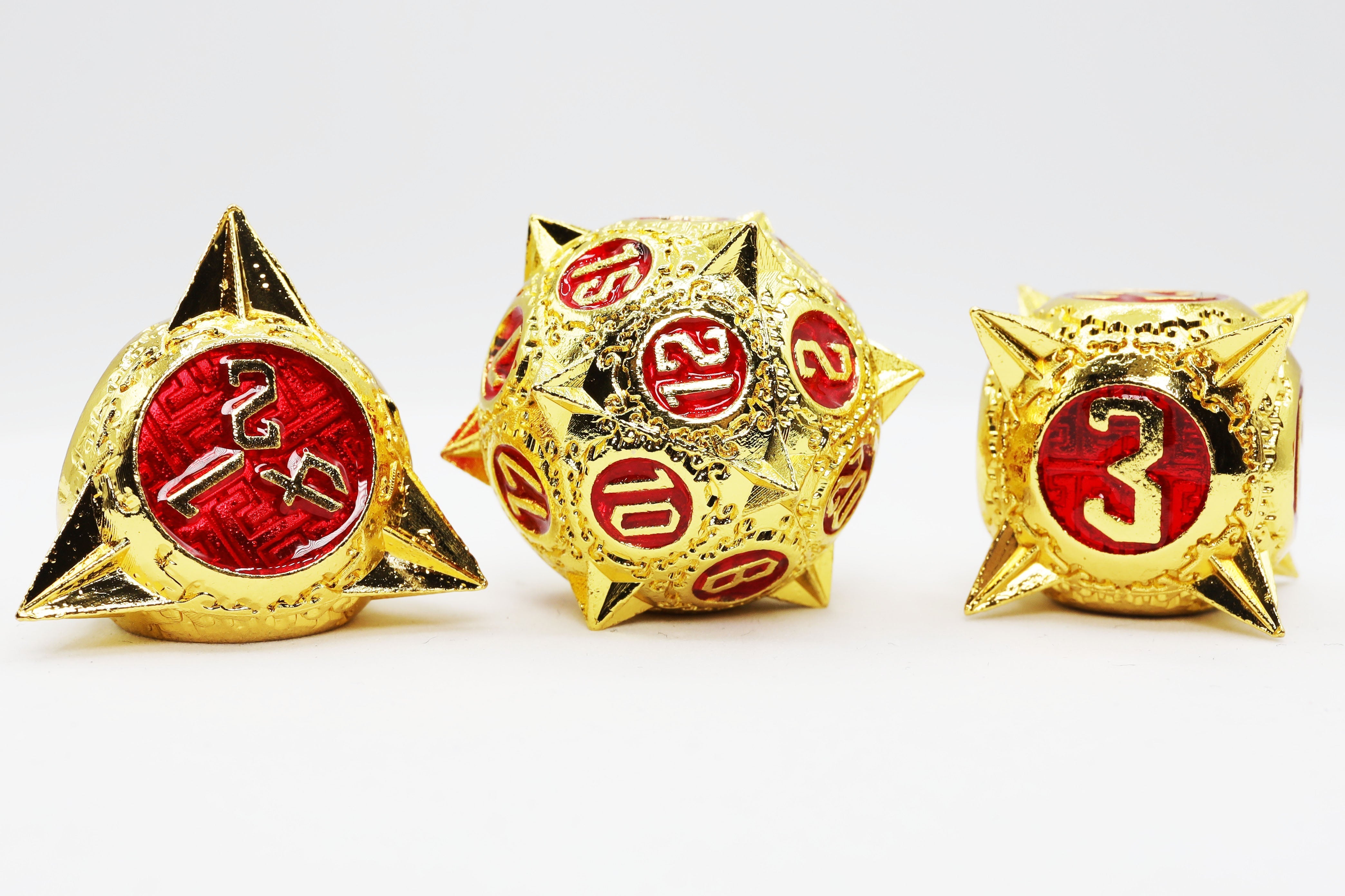 Meteor Storm: Solar Ruby RPG Metal Dice Set Metal Dice Foam Brain Games | D20 Games