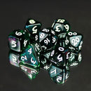 7 Piece Dice Set - Elessia Moonstone Farallon with White