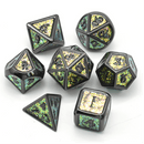 Color Shifting: Fields of Green Metal RPG Dice Set Metal Dice Foam Brain Games