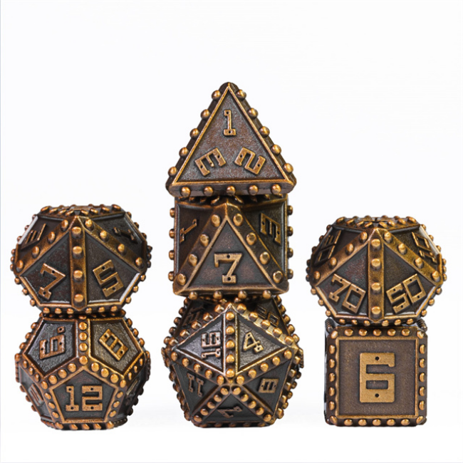 Gold Brigandine Armor RPG Metal Dice Set