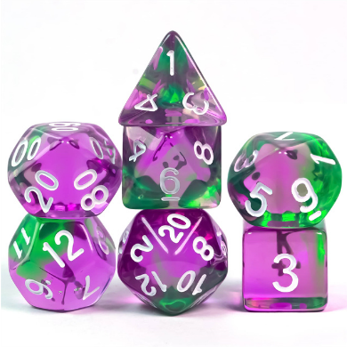 Grapes on the Vine RPG Dice Set Plastic Dice Foam Brain Games | D20 Games