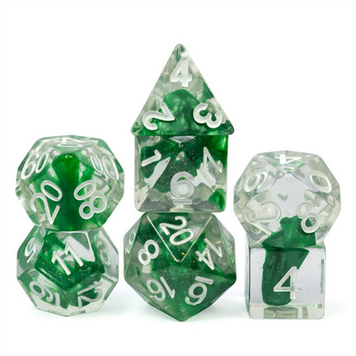 Green Lava Lamp RPG Dice Set Plastic Dice Foam Brain Games