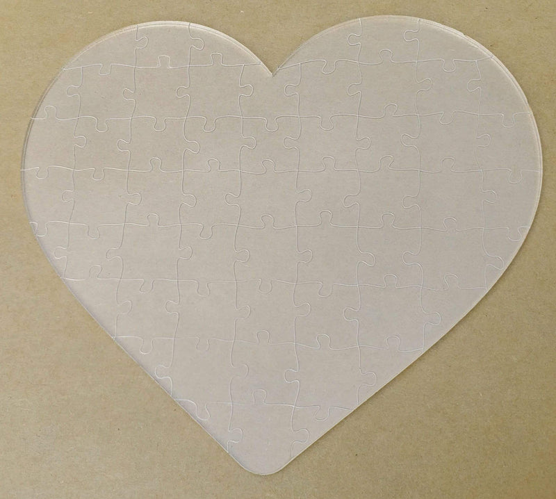 Heart Shaped Laser Cut Acrylic Jigsaw Puzzle