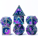 Hidden Dragon Burnt Opal & Purple RPG Metal Dice Set Metal Dice Foam Brain Games