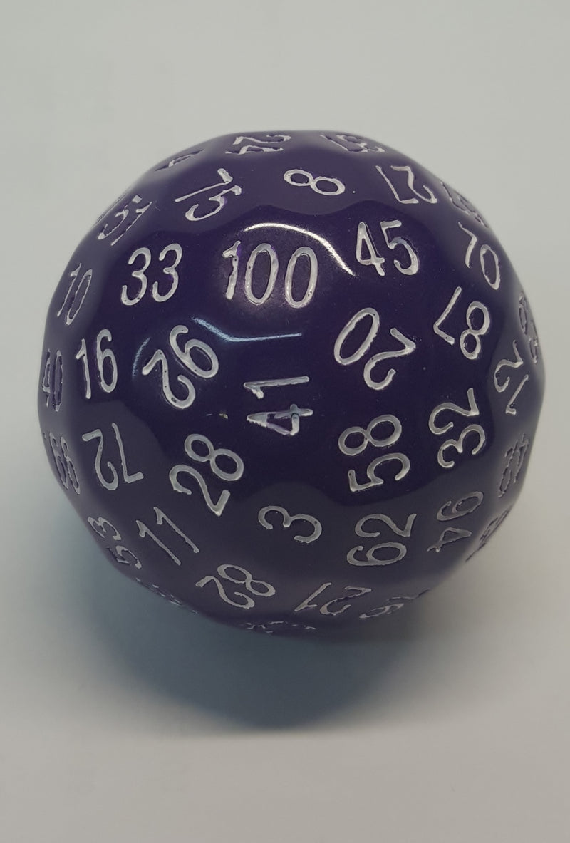 Copy of 100-Sided Die: Purple Opaque with White D100