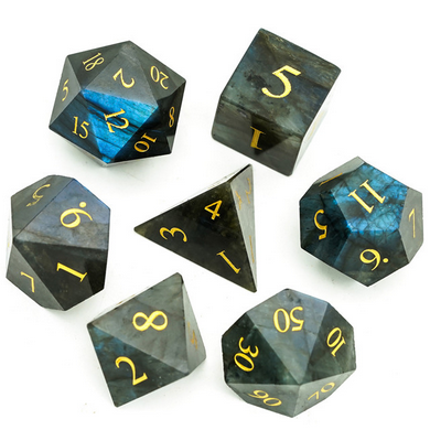 Labradorite Engraved Gemstone Dice
