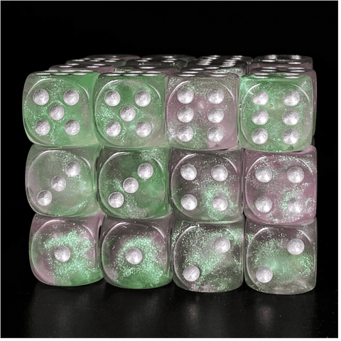 Lavender Lilacs - 12 piece Pip D6's Plastic Dice Foam Brain Games