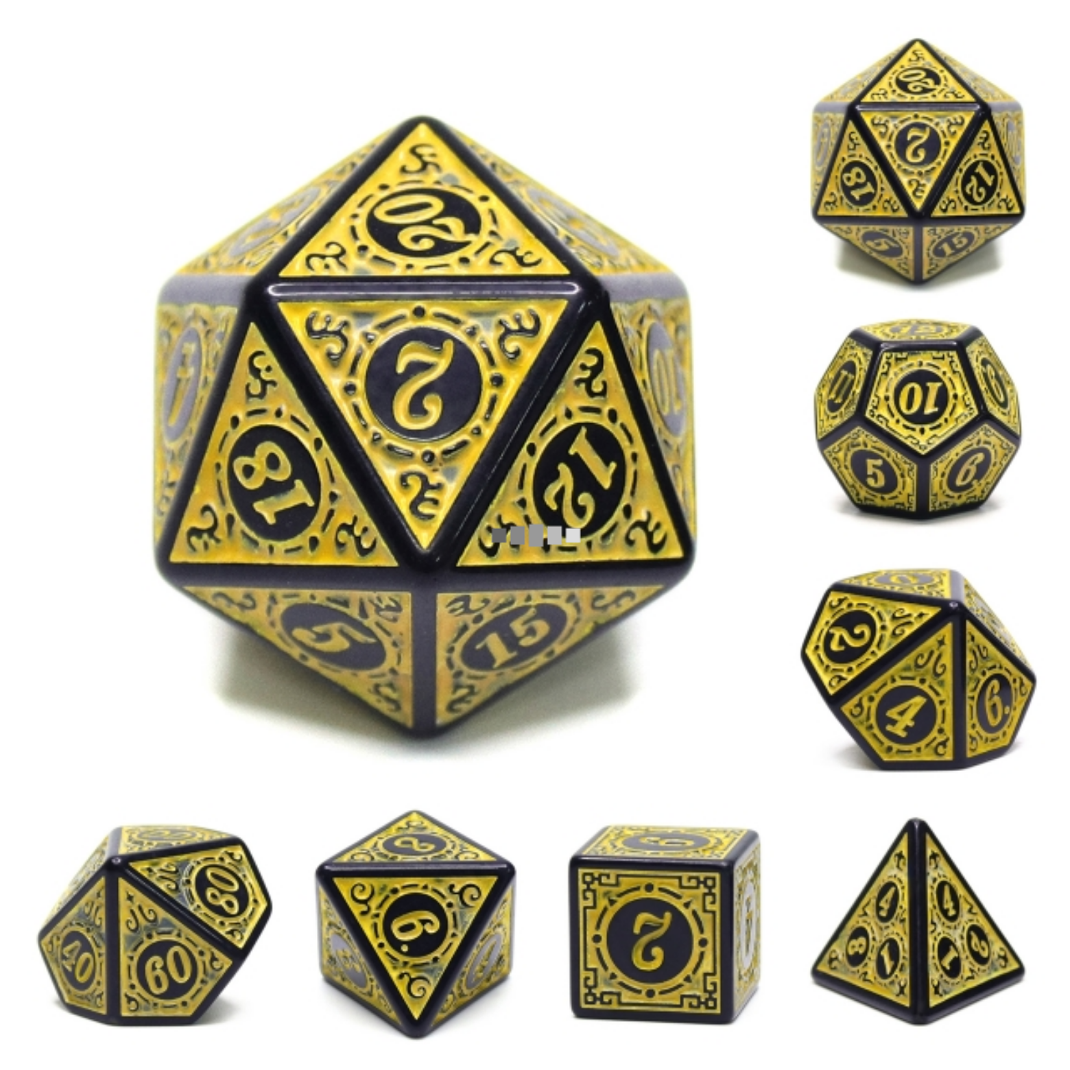 Magic Flame - Yellow RPG Dice Set Plastic Dice Foam Brain Games | D20 Games