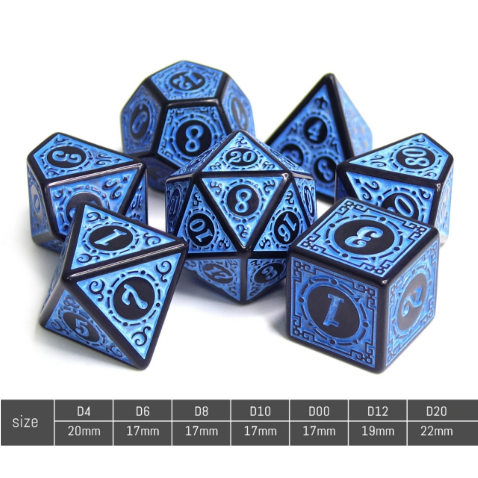 Magic Flame Blue RPG Dice Set | D20 Games