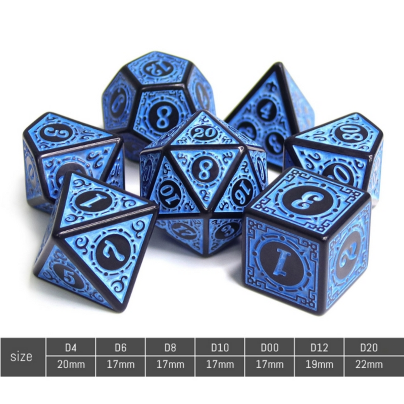 Magic Flame Blue RPG Dice Set