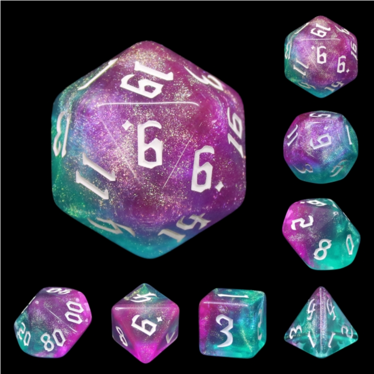 Magic Wand RPG Dice Set Plastic Dice Foam Brain Games | D20 Games