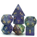 Natural Fluorite- Engraved Dice Set