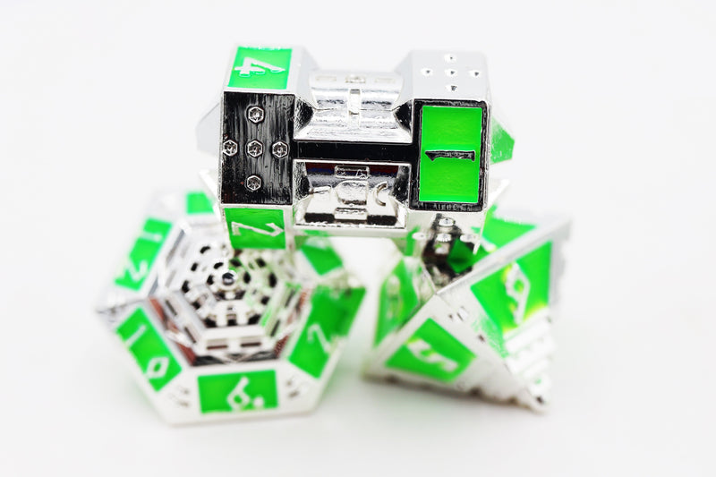 Dice 51: Neon Diamonds RPG Metal Dice Set Metal Dice Foam Brain Games