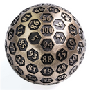 Inscribed 45mm Metal D100 - Bronze Metal Dice Foam Brain Games