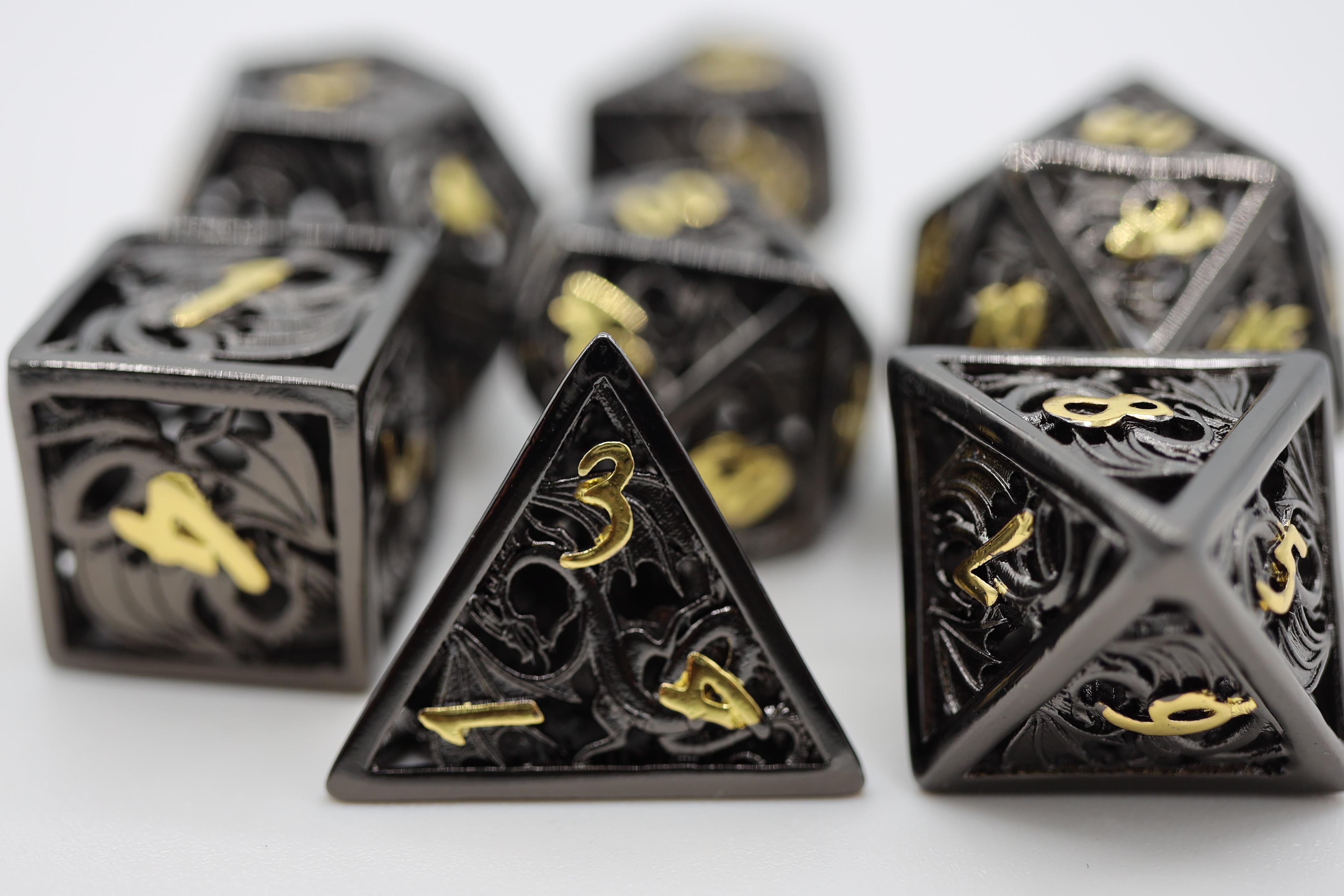 Hollow Night Dragon RPG Metal Dice Set Metal Dice Foam Brain Games | D20 Games