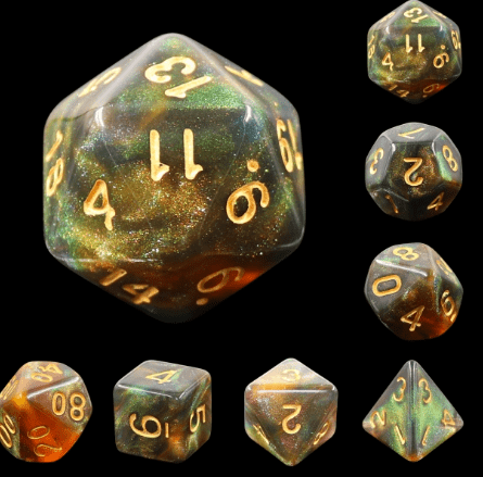 Nightingale RPG Dice Set Plastic Dice Foam Brain Games | D20 Games