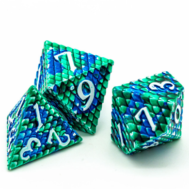 Ocean Dragon Scale Dice Set