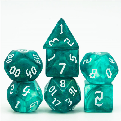 Ocean Elemental RPG Dice Set Plastic Dice Foam Brain Games | D20 Games