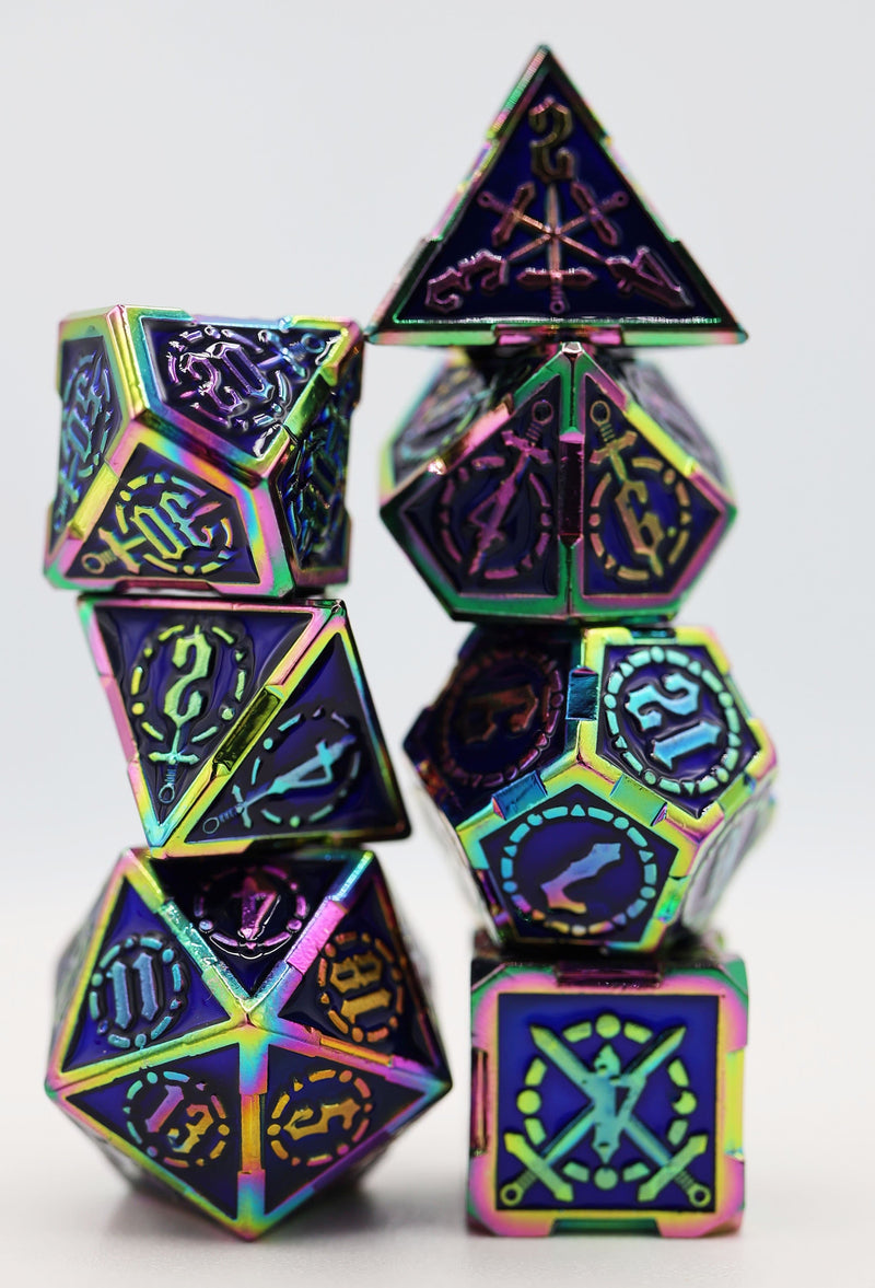 Oceanus Treasure Sword RPG Metal Dice Set Metal Dice Foam Brain Games