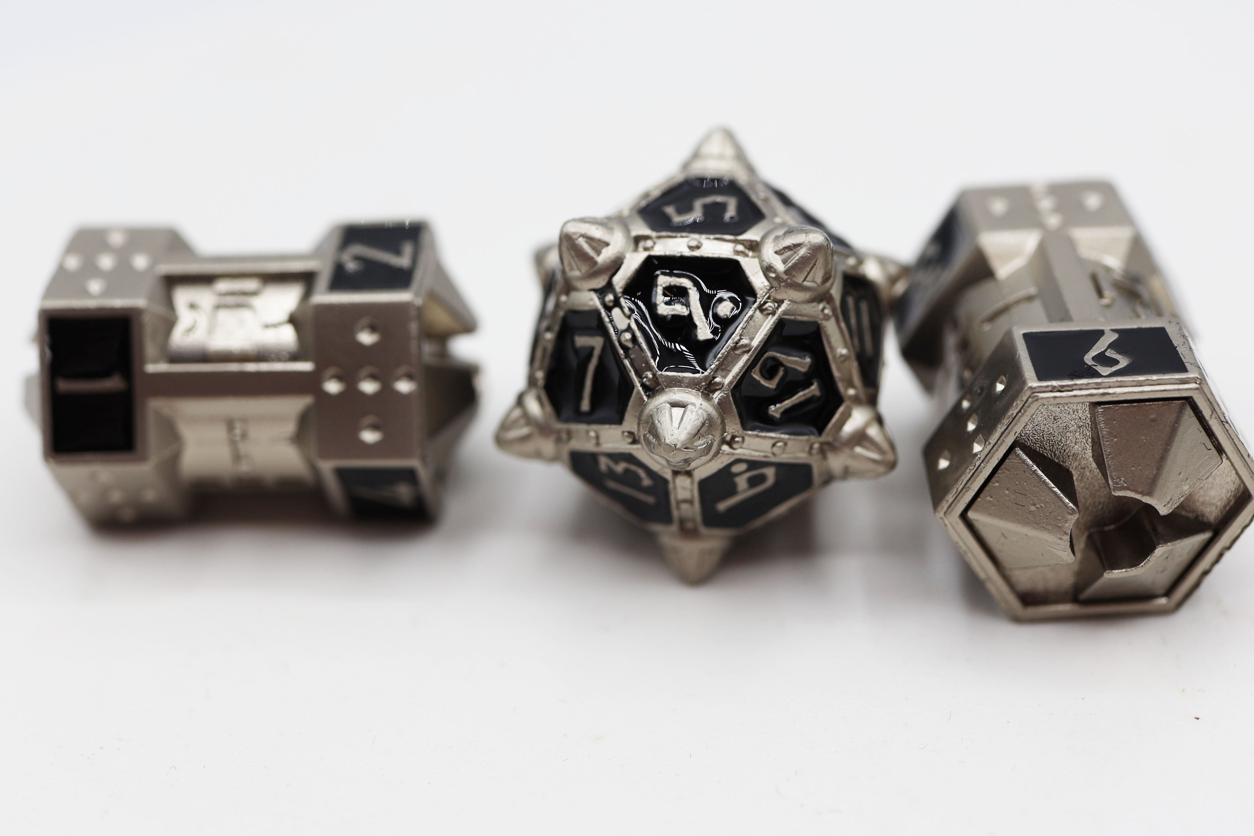 Dice 51: Onyx Ethers CCG Metal Dice Set Metal Dice Foam Brain Games | D20 Games